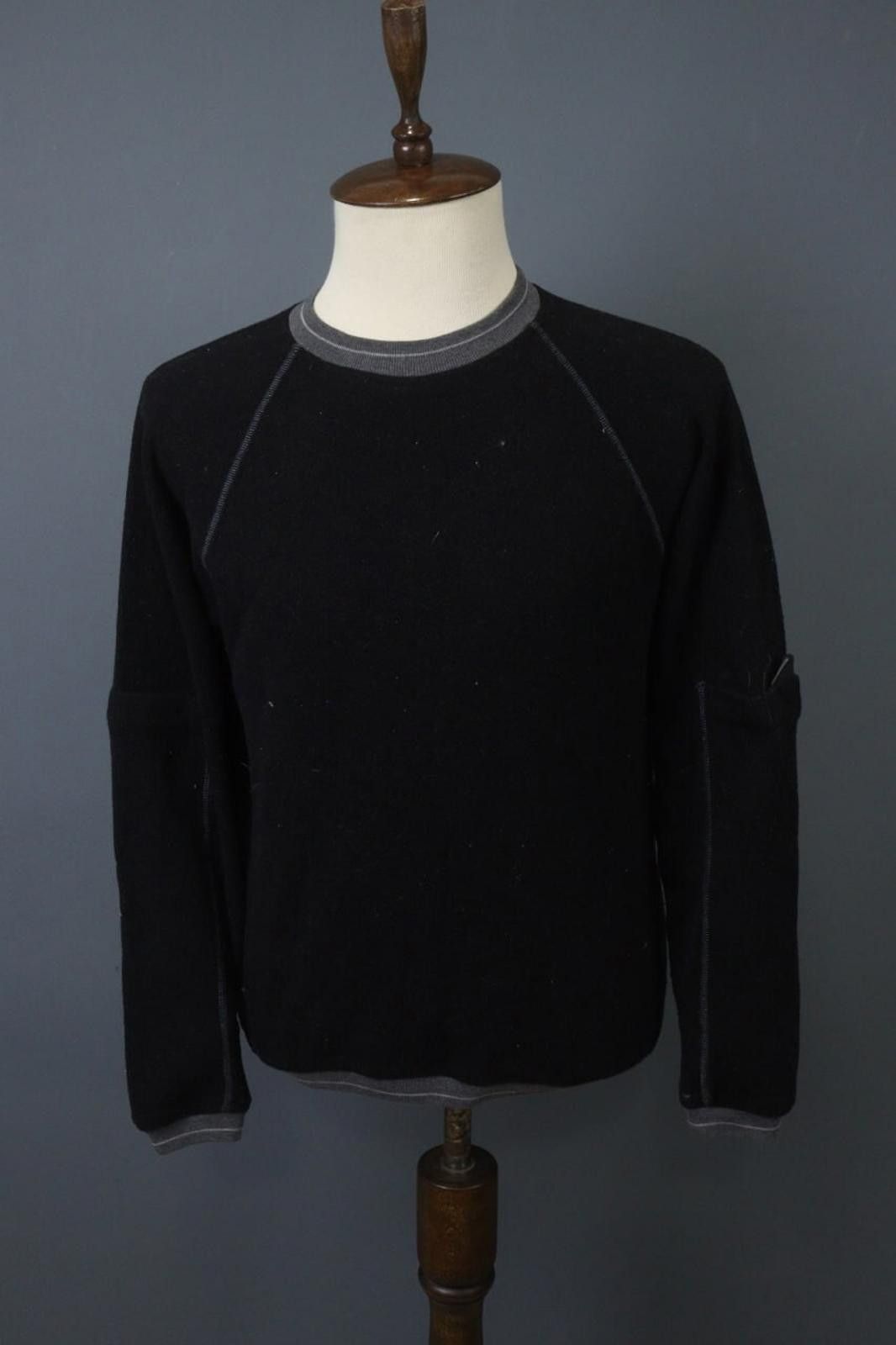 Designer E9 Planet Black Wool Tight Knit Crew Neck Sweater Size M Size US M / EU 48-50 / 2 - 1 Thumbnail