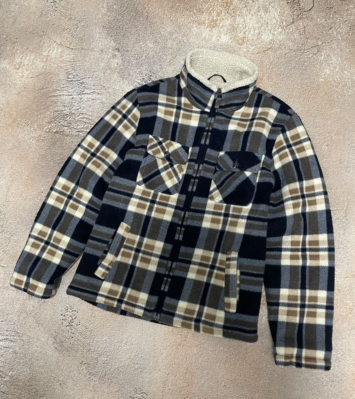 Flannel Vintage Japanese Flannel Fleece Sherpa Jacket Size US M / EU 48-50 / 2 - 2 Thumbnail