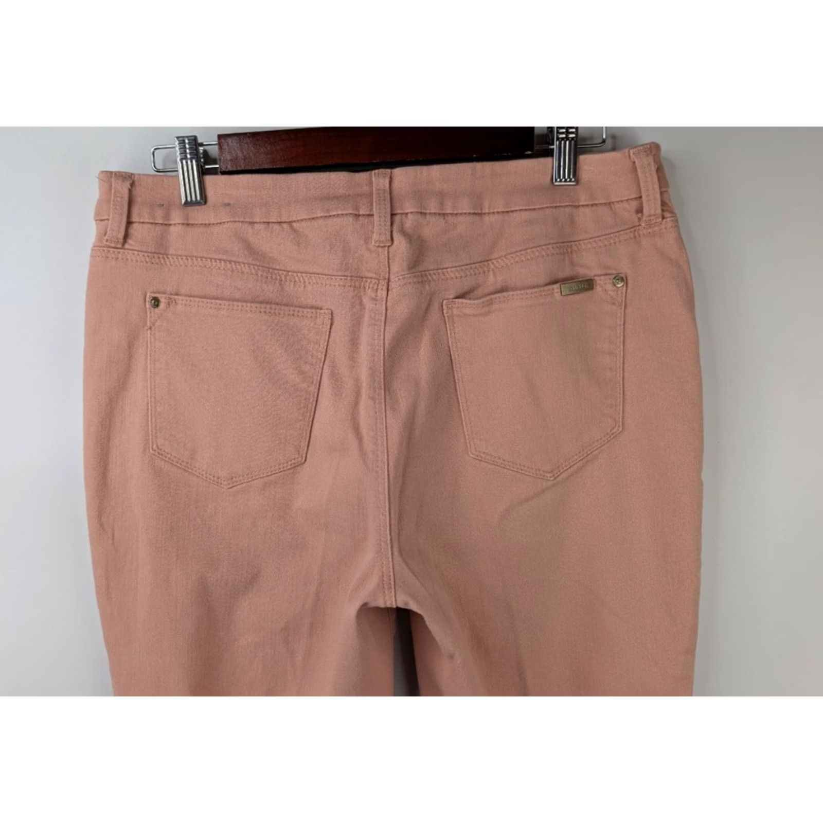 Vintage Chico’s Jeans Ankle Slim Womens 12P Pink Coral Slimming Petite Denim Cotton Blend Button Zip Studded Size 34" / US 12 / IT 48 - 5 Thumbnail