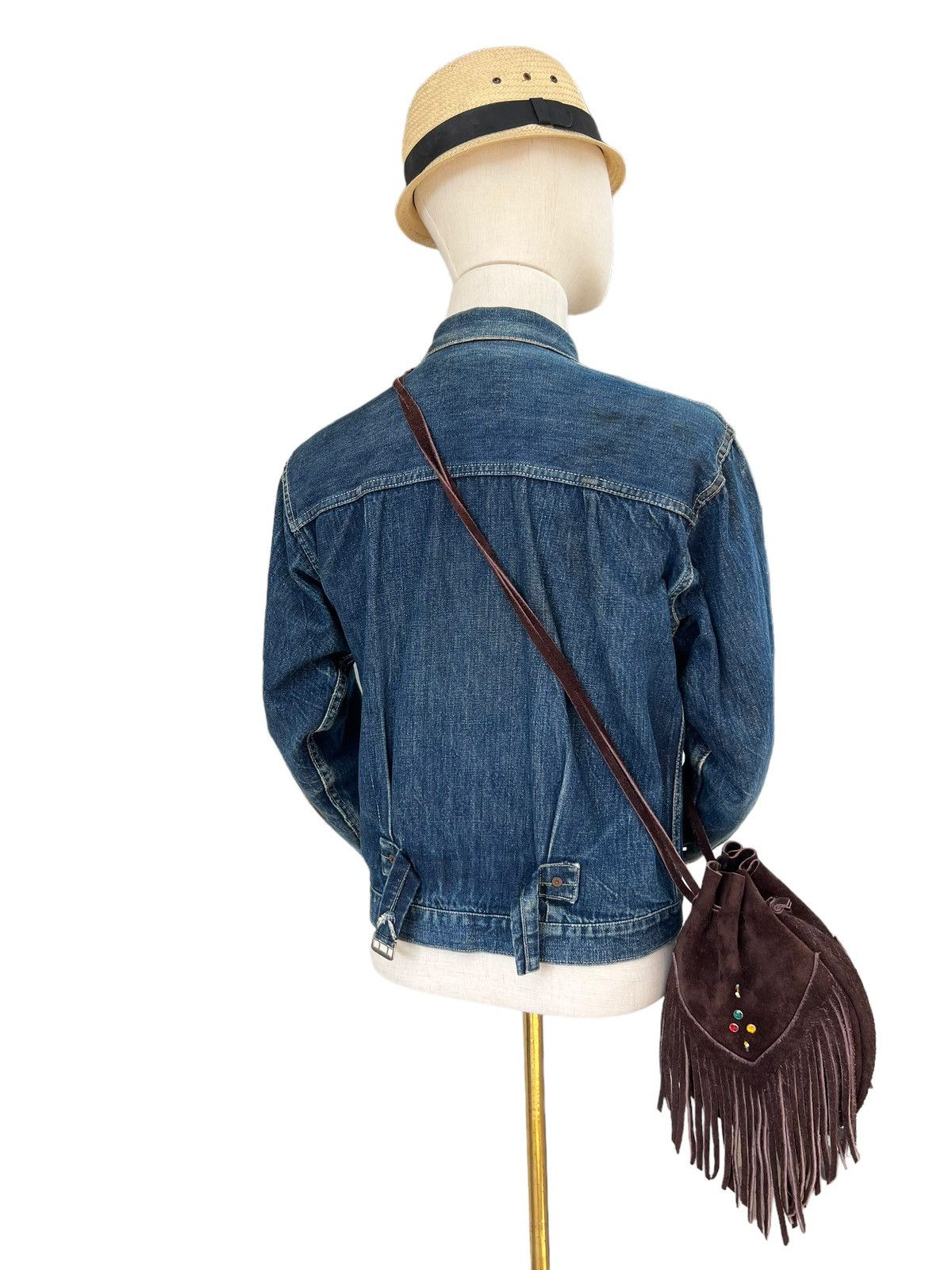 Leather Vintage Unknown Japan Brown Suede Leather Mini Fringe Bag Size ONE SIZE - 3 Thumbnail