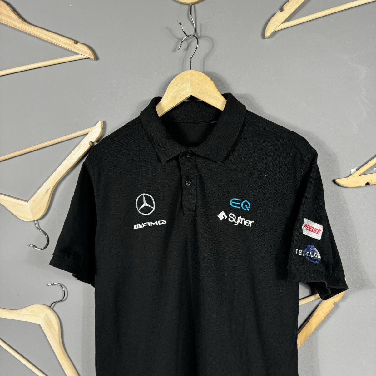 Mercedes-Benz × Vintage Vintage Mercedes Benz AMG Polo T-shirt Size US XL / EU 56 / 4 - 3 Thumbnail