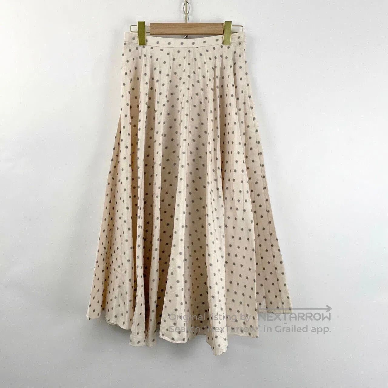 Dior Dior Beige Polka Dot Pleated Skirt. Size 37" - 1 Thumbnail