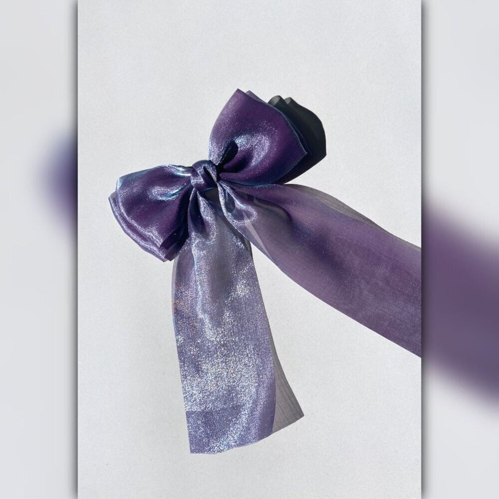 Anthropologie • A019 • NWT Solar Eclipse Purple Organza Hair Bow Barrette Size ONE SIZE - 1 Thumbnail