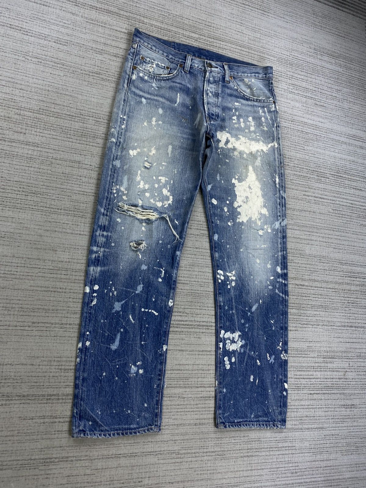 Japanese Brand Vintage Hysteric Glamour RNA Selvedge Splatter Paint Jeans Size US 32 / EU 48 - 4 Thumbnail