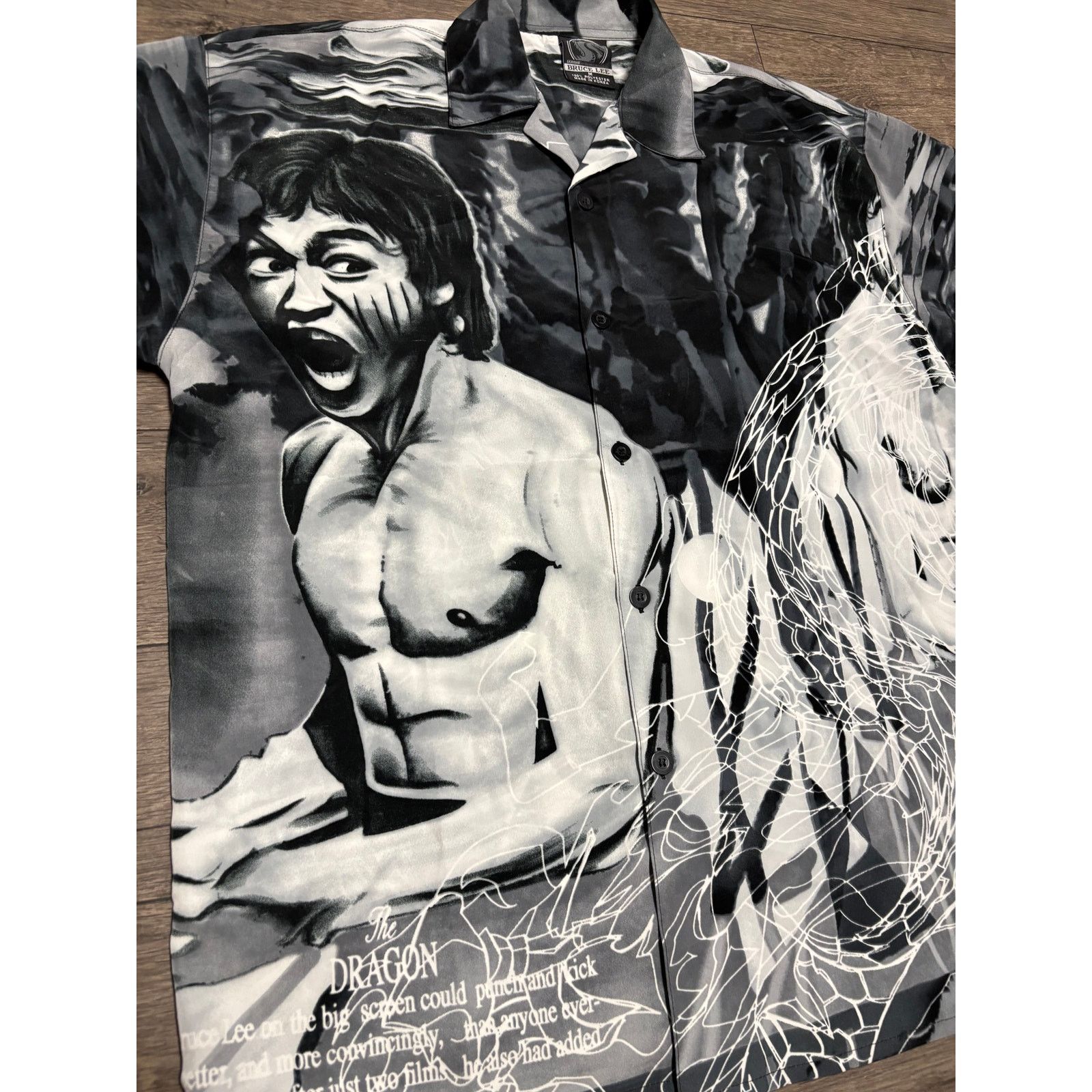 Vintage Vintage Bruce Lee AOP Button Shirt Sz M Size US M / EU 48-50 / 2 - 2 Thumbnail