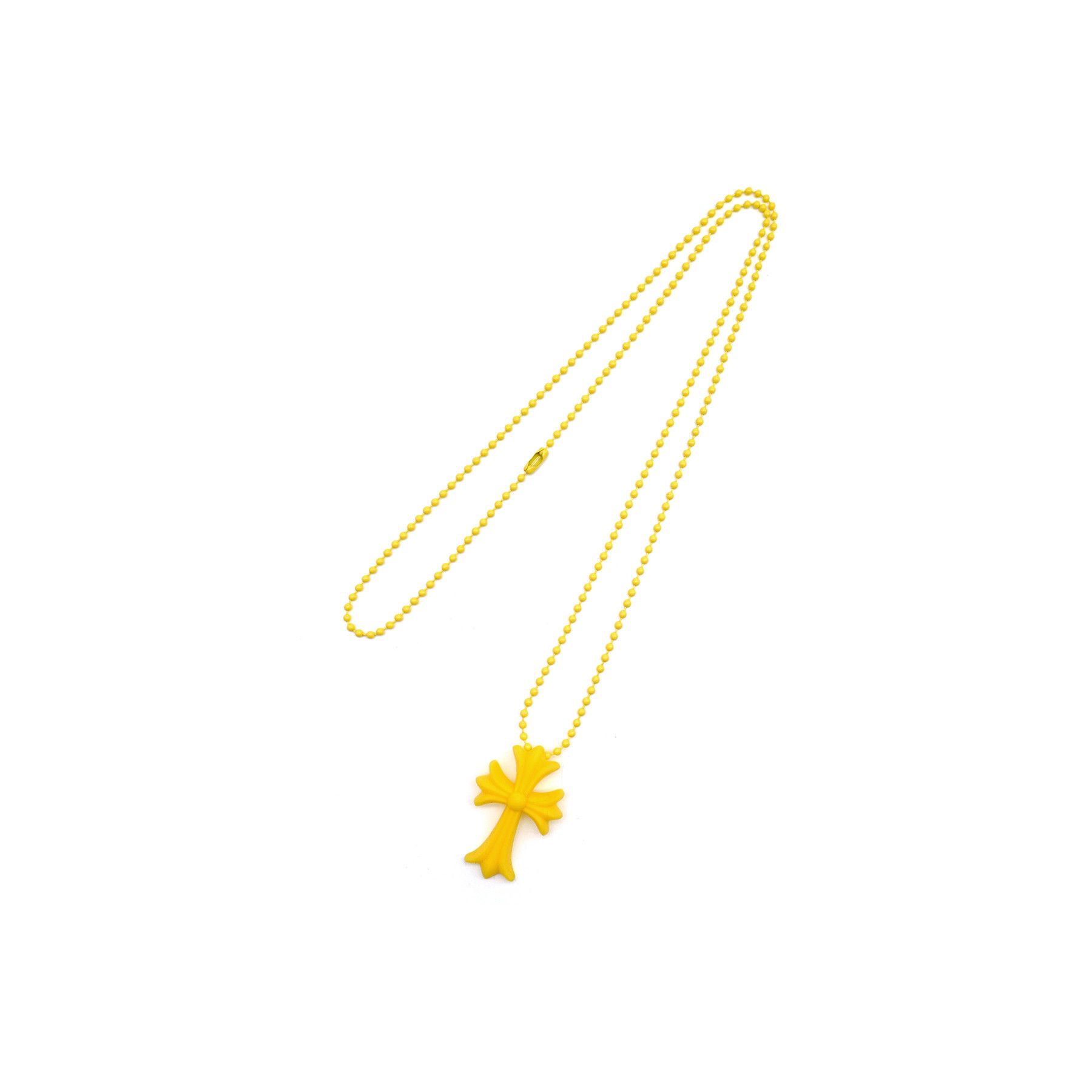 Chrome Hearts Chrome Hearts Yellow Resin Cross Pendant Ball Chain Necklace Size ONE SIZE - 3 Thumbnail