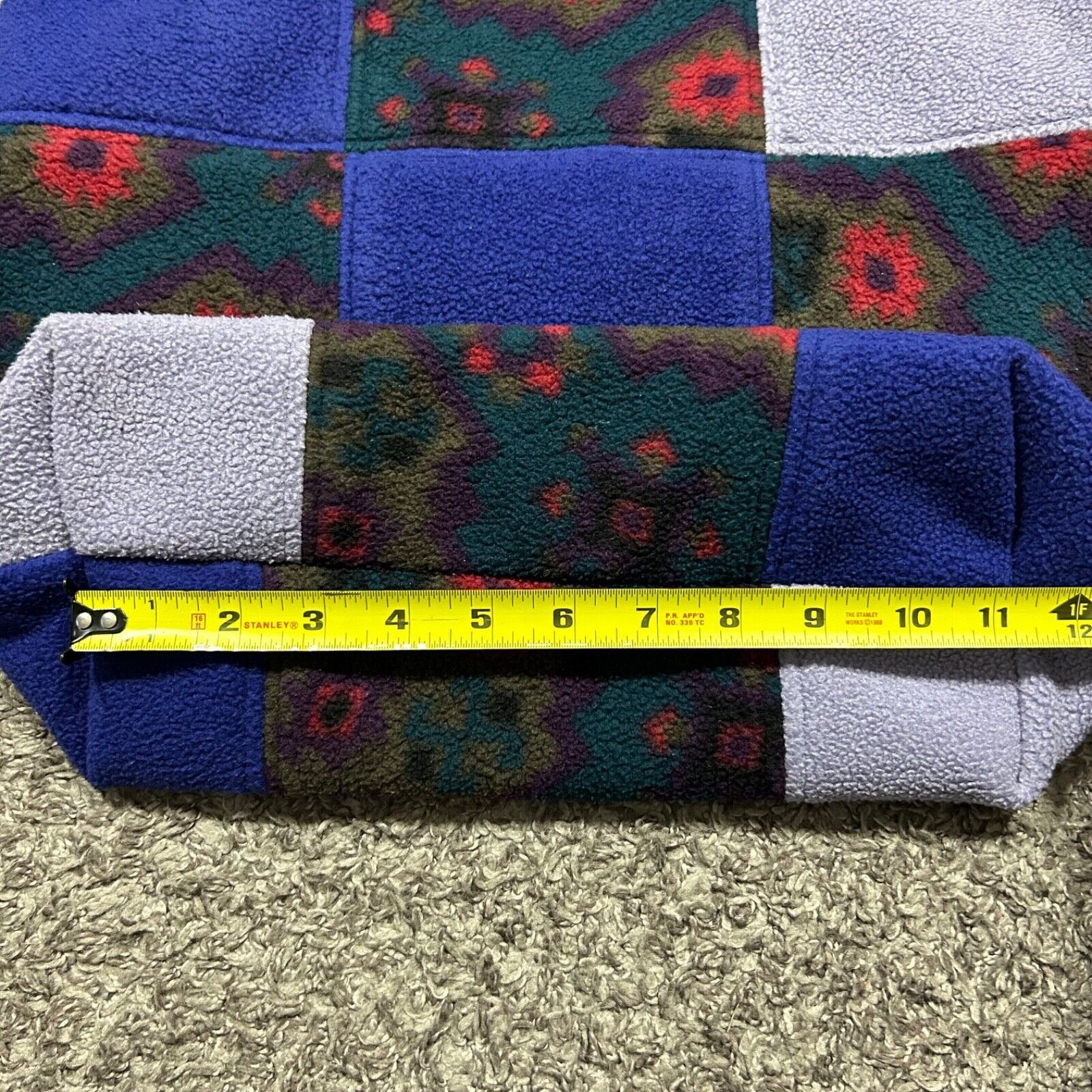 Handmade × Vintage Handmade Bag Patchwork Fleece Shoulder Bag Double Handle Size ONE SIZE - 10 Thumbnail