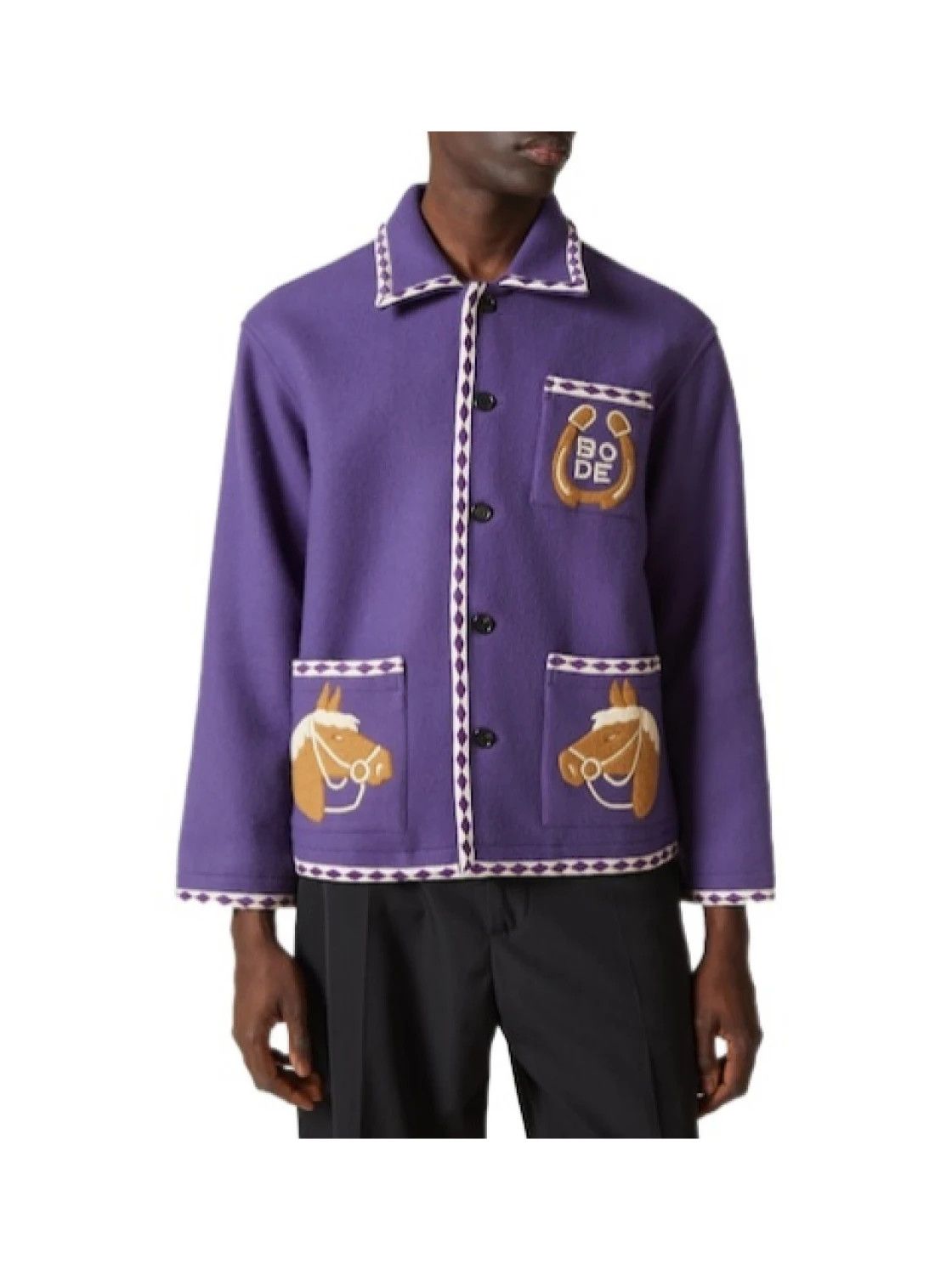 Bode 1995USD embroidered bronco equestrian wool jacket Size US M / EU 48-50 / 2 - 3 Thumbnail