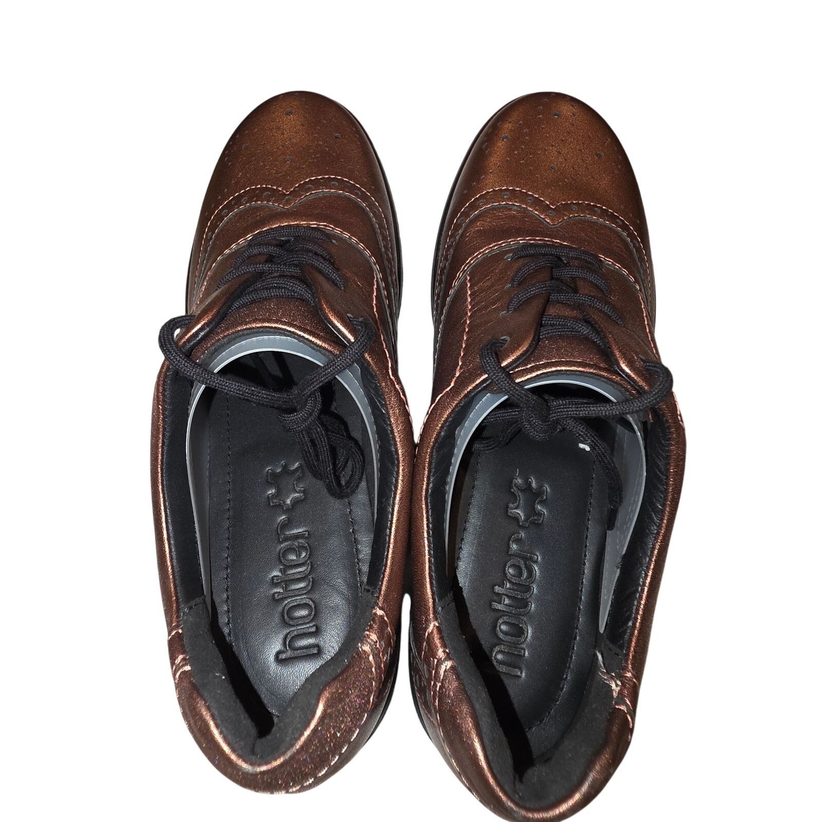 Hilo Hattie Hotter Metallic Bronze Wingtip Oxford Shoes Womens 7.5 Size US 7.5 / IT 37.5 - 7 Thumbnail