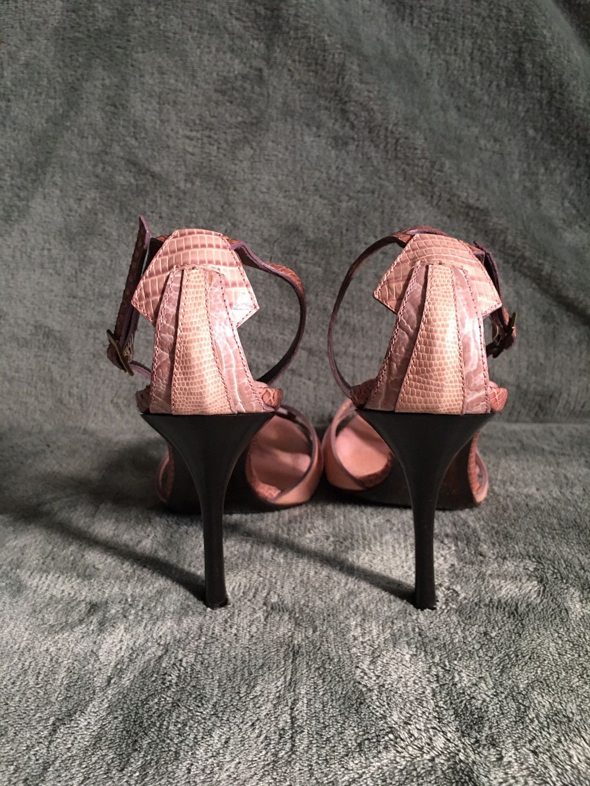 Roberto Cavalli Roberto Cavalli Snakeskin Strappy Leather Heels Sandals EU37 Size US 7 / IT 37 - 7 Thumbnail