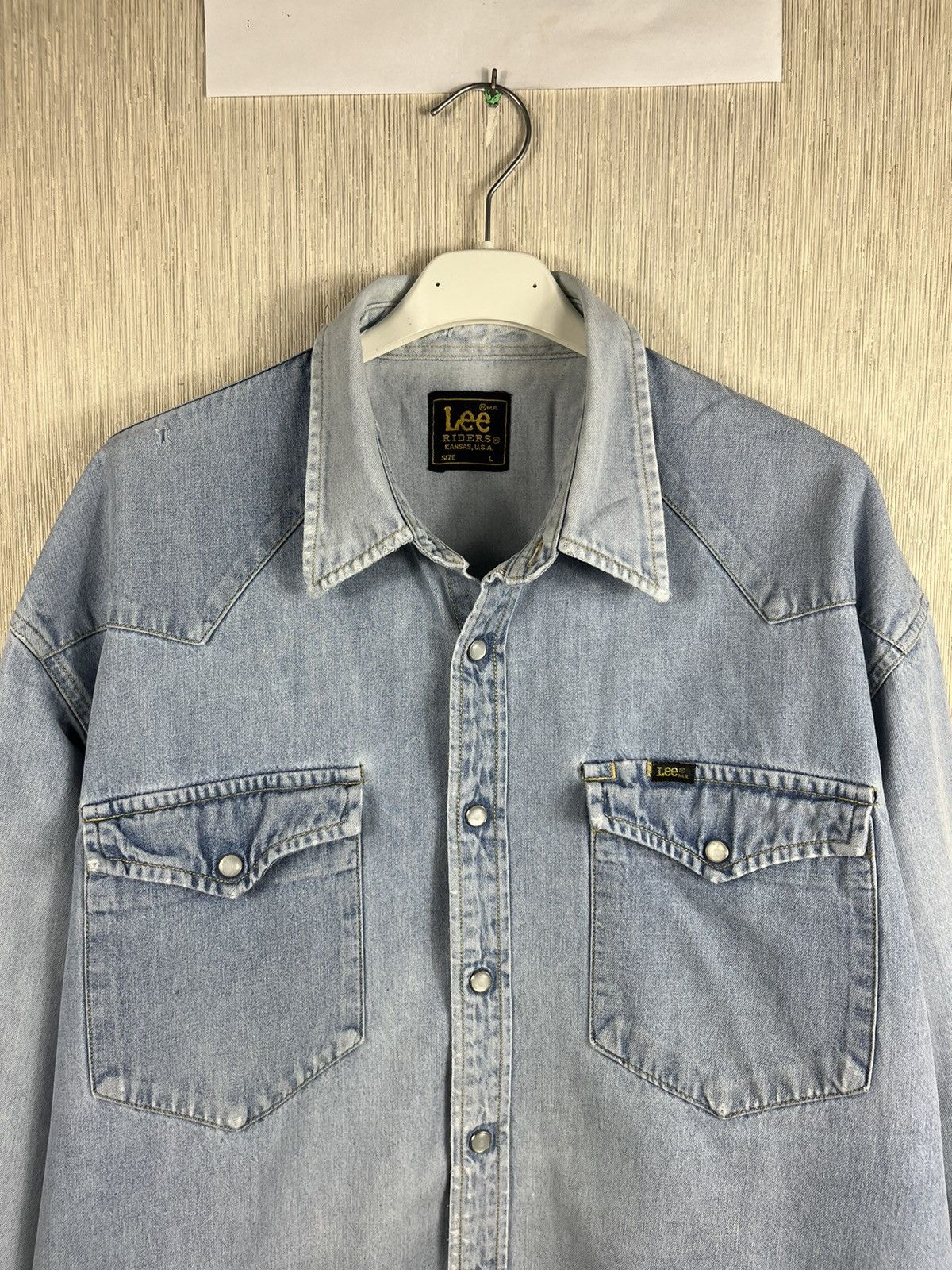 Lee × Vintage Vintage Lee Riders distressed denim thrashed cowboy shirt Size US L / EU 52-54 / 3 - 5 Thumbnail