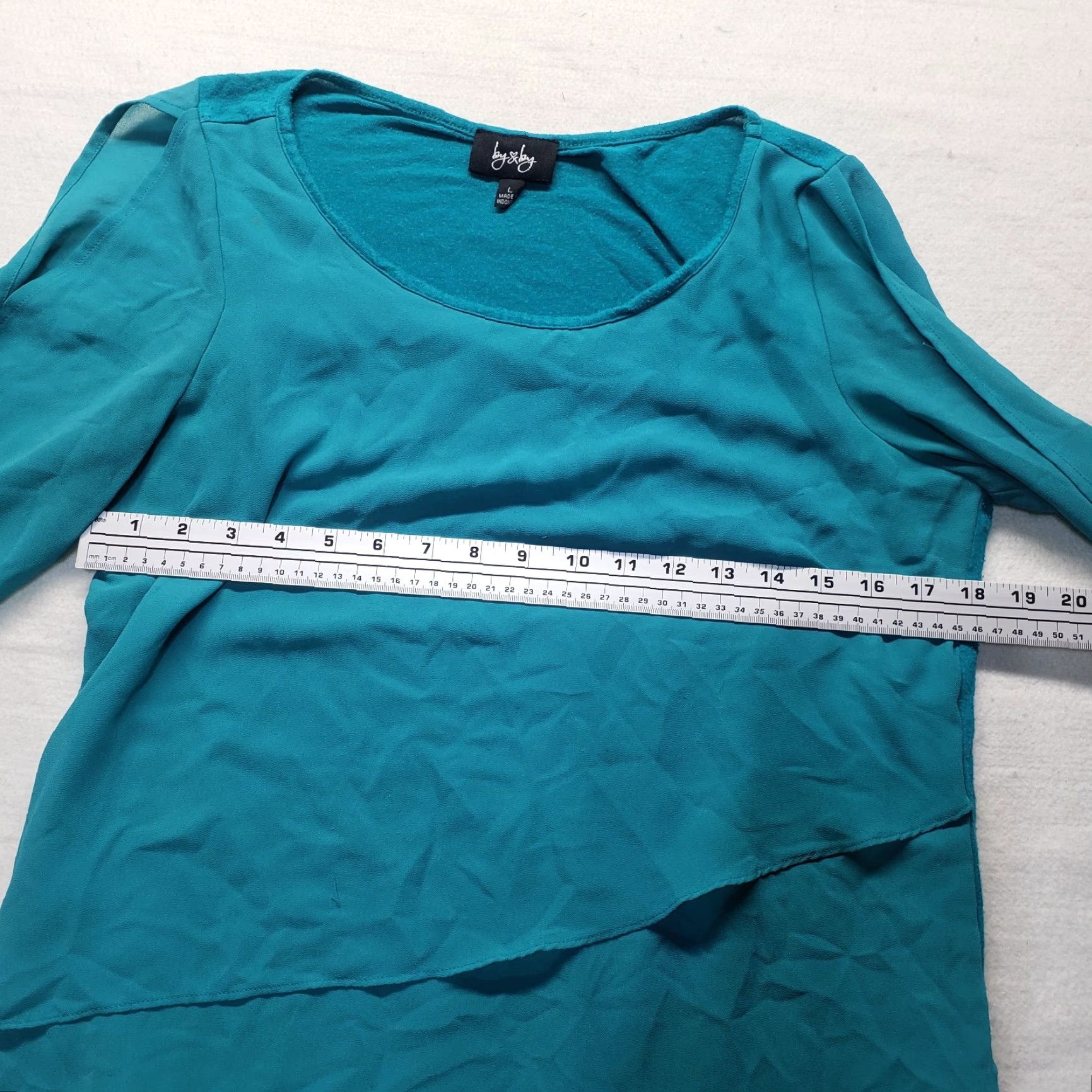 Vintage By Design Shirt Adult Womens L Blue Long Sleeve T-Shirt Tee Casual Basic Knit Cotton Polyester Logo Size L / US 10 / IT 46 - 4 Thumbnail