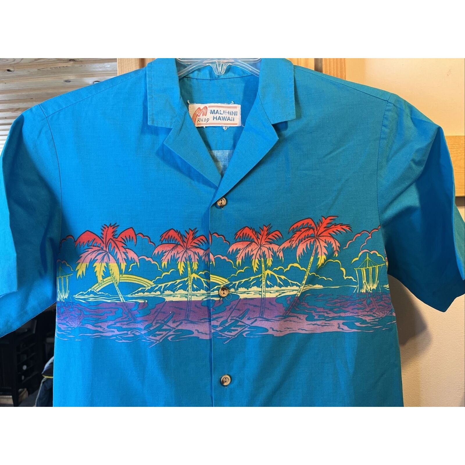Other Malihini VTG Men M Blue Tropical Print Cotton Hawaiian Shirt Size US M / EU 48-50 / 2 - 2 Thumbnail