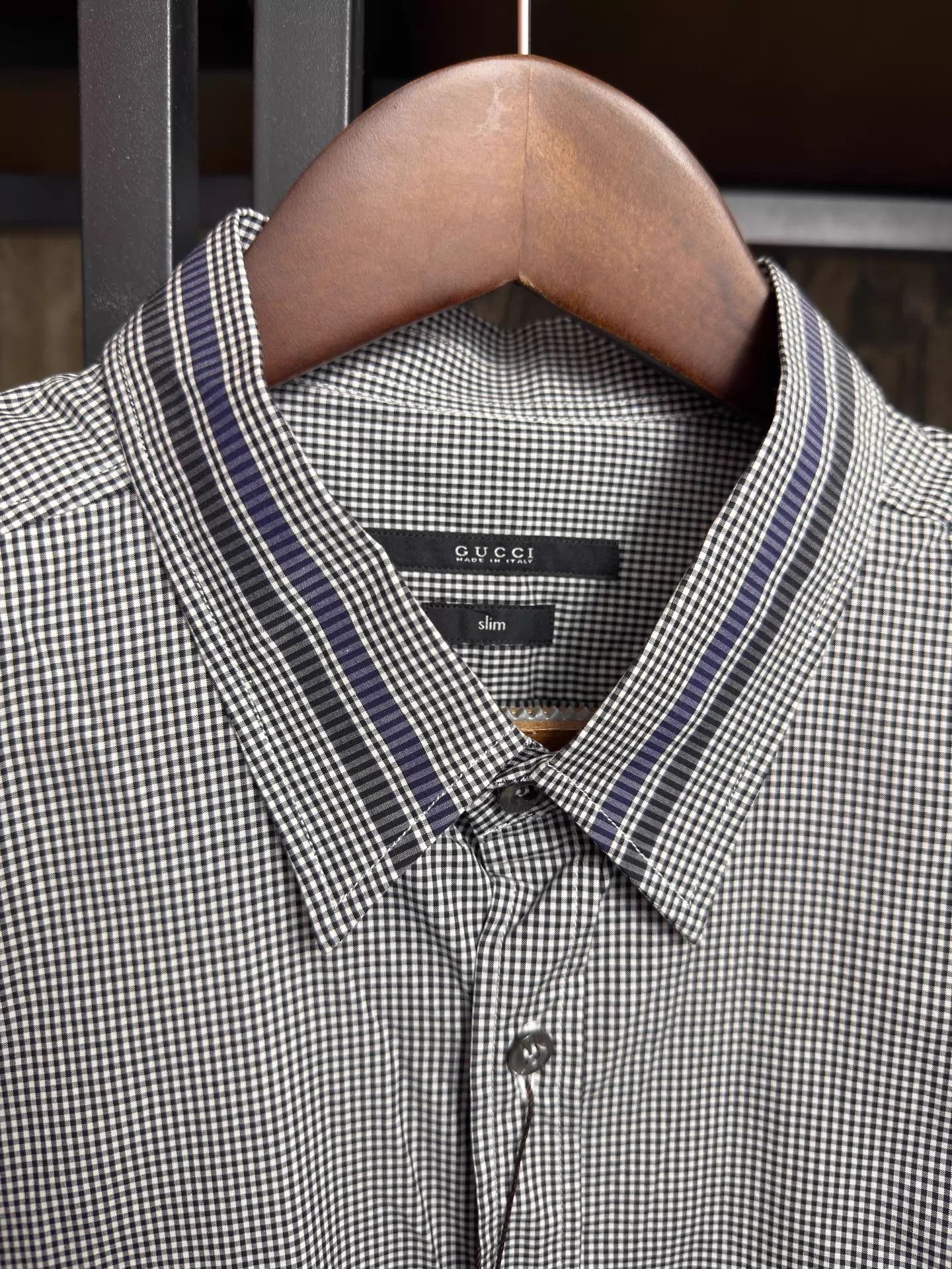 Gucci Gucci Slim Fit Checkered Cotton LS Shirt 42 IT Size US XL / EU 56 / 4 - 3 Thumbnail