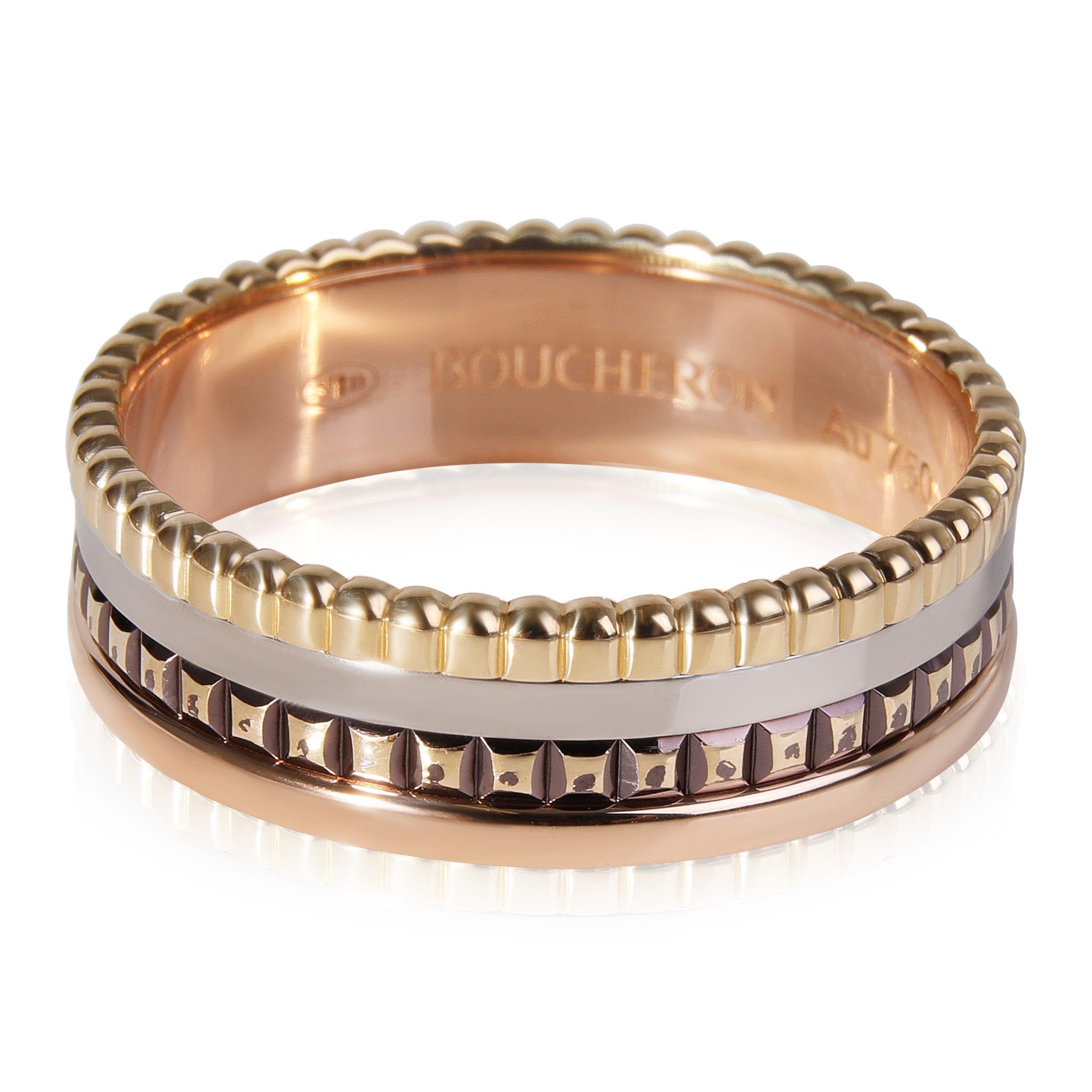 image of Tiffany Co Boucheron Quatre Classique Small Ring In 18K 3 Tone Gold, Women's