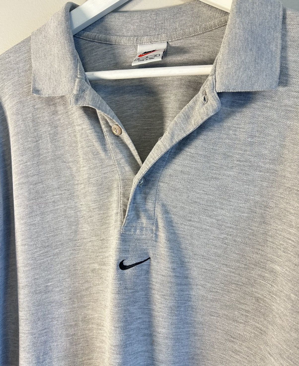 Nike Vintage Y2K 90s Nike Center Swoosh Polo Shirt Men's M Gray Size US M / EU 48-50 / 2 - 6 Thumbnail