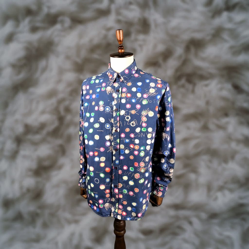 Desigual Desigual Men's Shirt Geometric Cotton Patterned Blue 2XL Button-Up Long Sleeve Collared Embroidered Logo Casual Shirt Mens Size US XXL / EU 58 / 5 - 1 Thumbnail