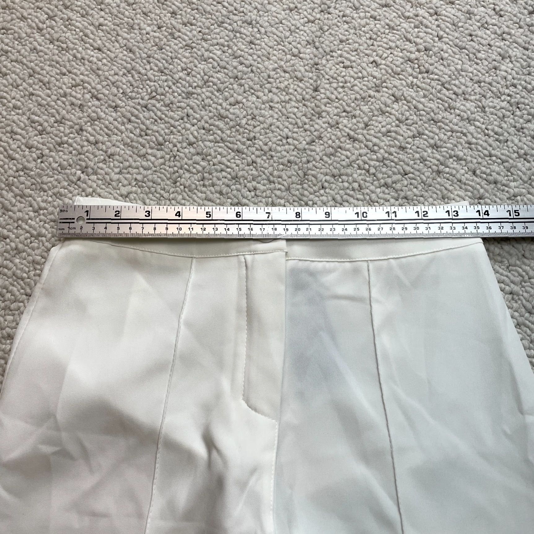 Boohoo VINTAGE Boohoo Pants Chino Flat Front Regular Womens 10 White Ivory New NWT Size 28" / US 6 / IT 42 - 6 Thumbnail