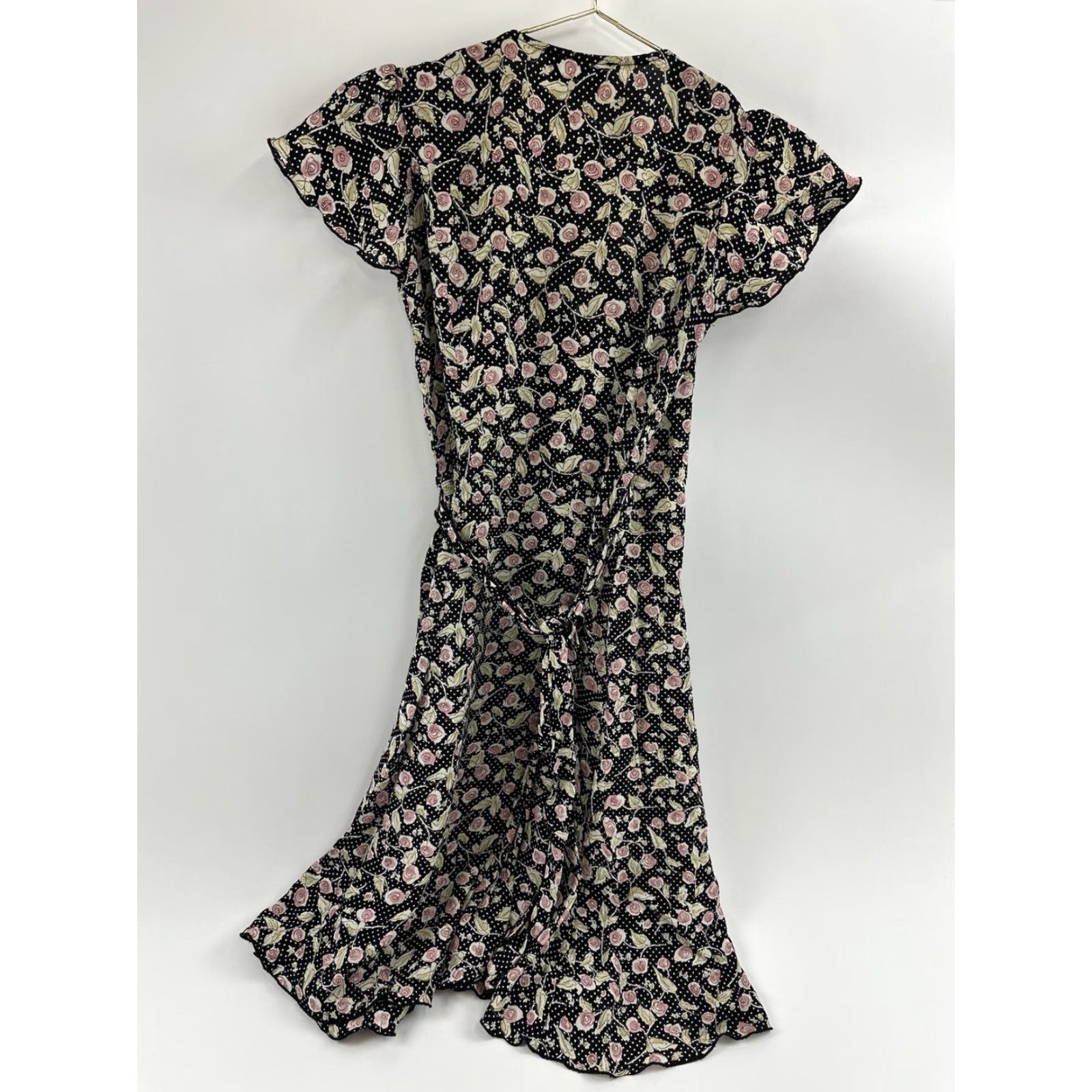 Vintage Dollz & Dames Dress Women’s XS Black Floral Pinup Wrap Midi Dress Womens XS Black Floral Pinup Wrap Midi Size XS / US 0-2 / IT 36-38 - 2 Thumbnail