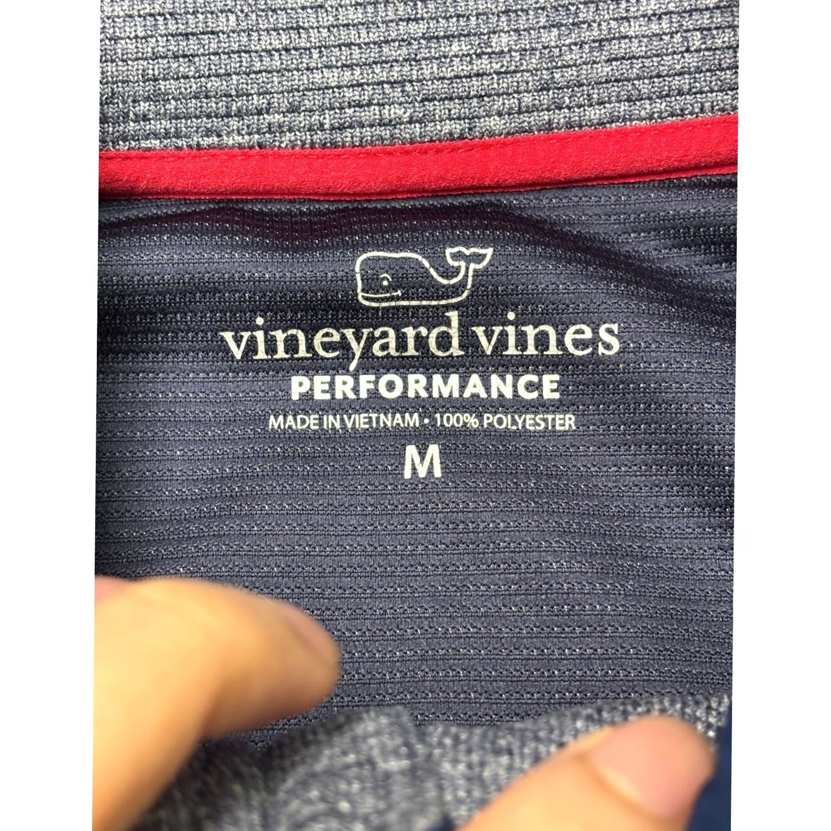 Vineyard Vines Vineyard Vines Performance Mens M Blue Heathered Quarter Zip Pullover Jacket Size US M / EU 48-50 / 2 - 3 Thumbnail