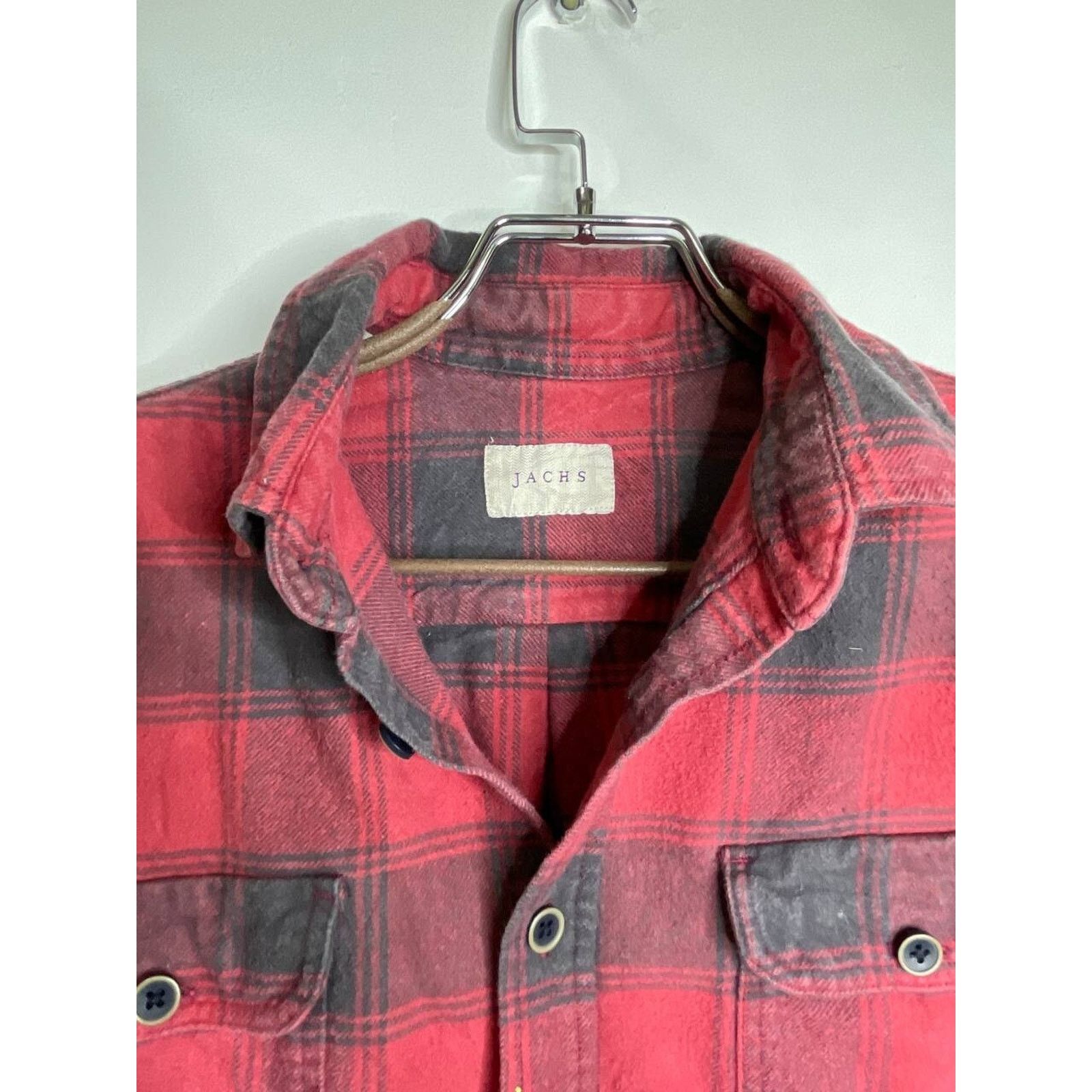 JACHS NY Vintage Flannel Shirt Red Black Plaid Button Up M Size US M / EU 48-50 / 2 - 7 Thumbnail