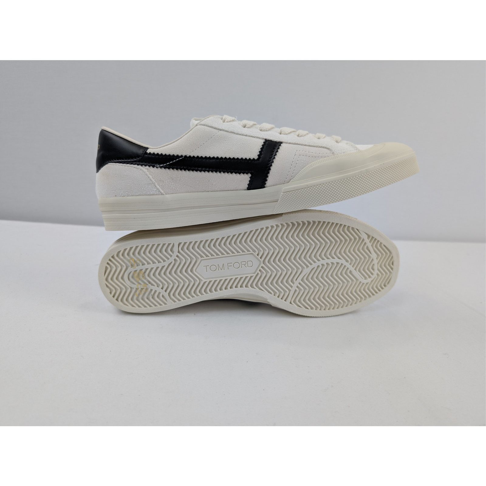 Tom Ford o1rshd1 Jarvis low-top canvas and leather sneakers in white Size US 8 / EU 41 - 13 Thumbnail