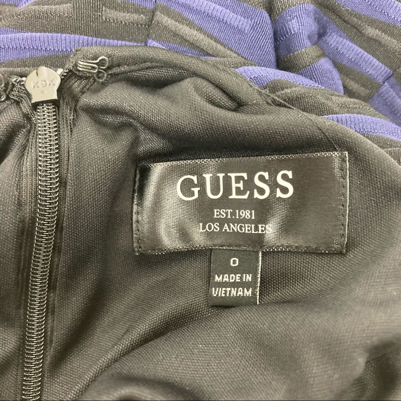 Guess Guess Black Blue Striped Skater Dress Sz 0 Size S / US 4 / IT 40 - 4 Thumbnail