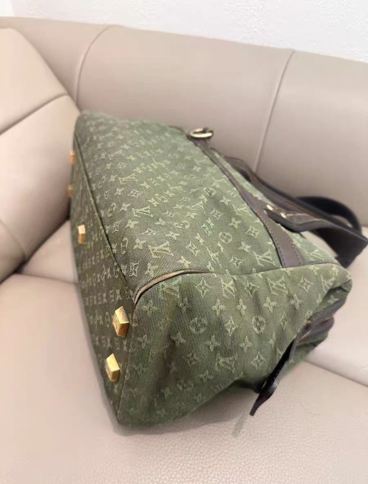 Louis Vuitton LV green denim handbag Classic J38 Size ONE SIZE - 5 Thumbnail