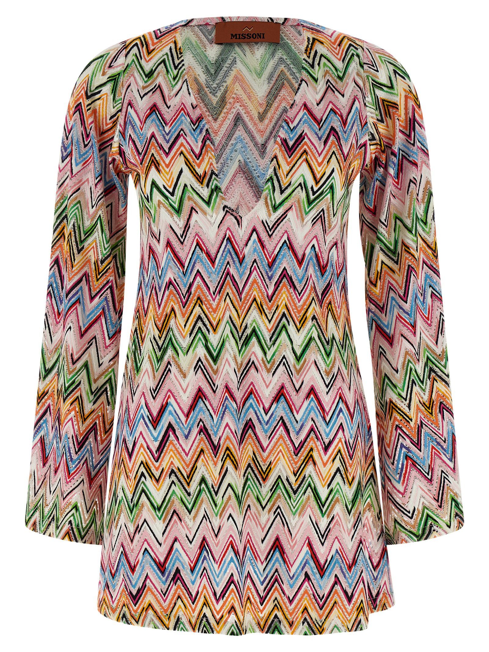 Zig Zag Embroidery Dress