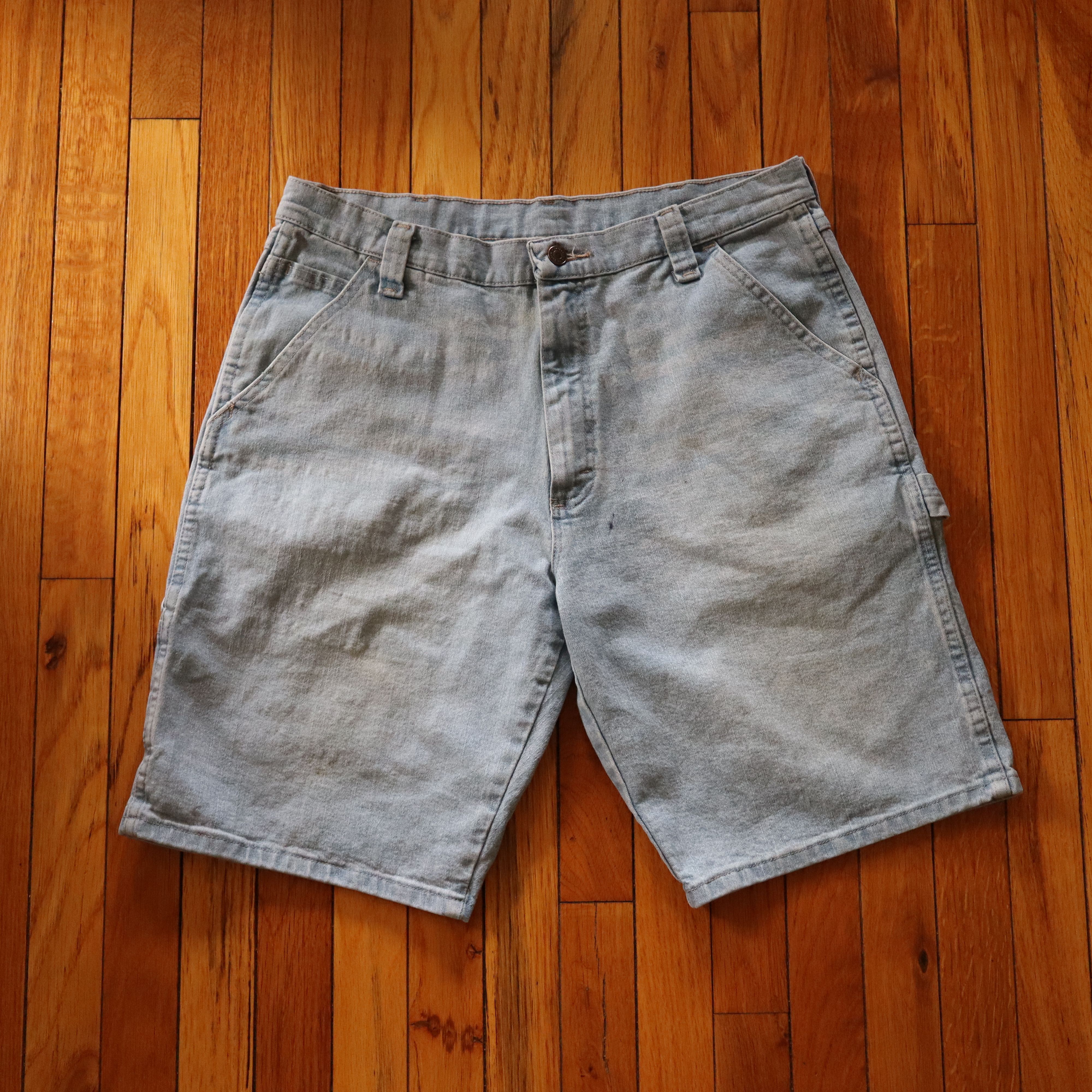 Carhartt × Dickies × Wrangler 90s Wide Leg Baggy Skater Carpenter Denim Shorts Jorts 34 Size US 34 / EU 50 - 2 Thumbnail
