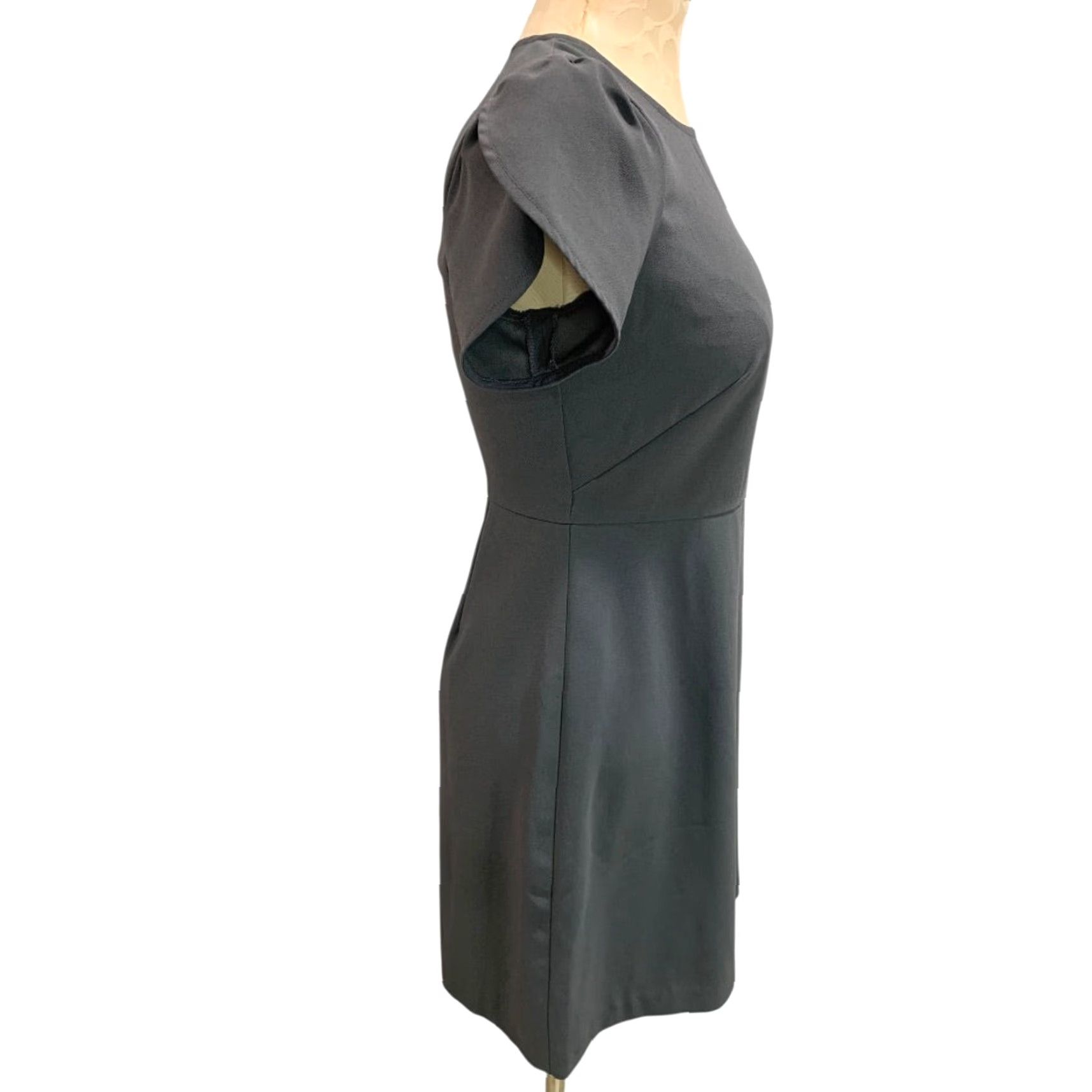 Loft LOFT Size 2P Petites Charcoal Gray A-Line Dress Button Embellished Shoulder Women Size XS / US 0-2 / IT 36-38 - 7 Thumbnail