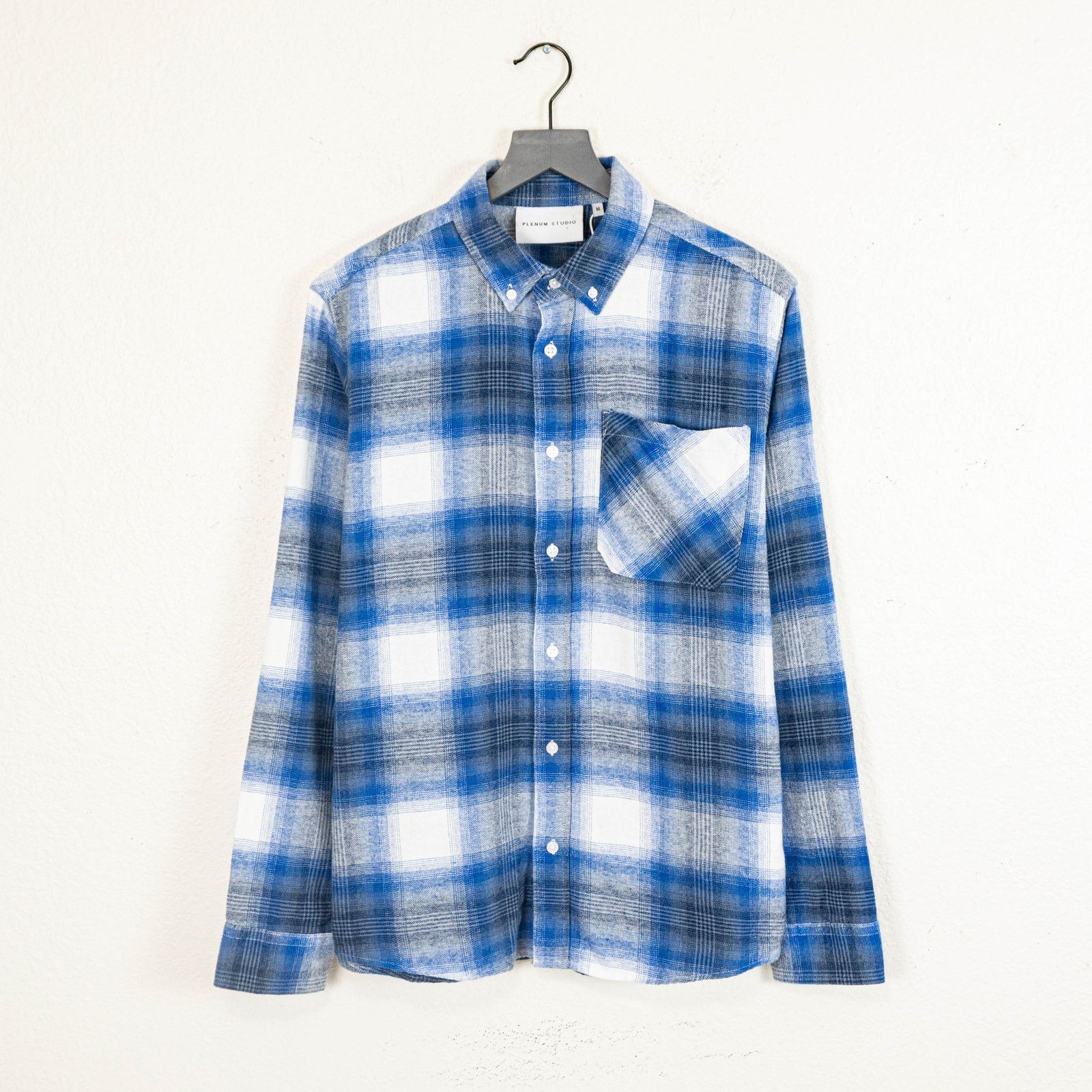 Other PLENUM STUDIO Markeaton Navy Check LS Flannel Shirt M Size US M / EU 48-50 / 2 - 1 Thumbnail