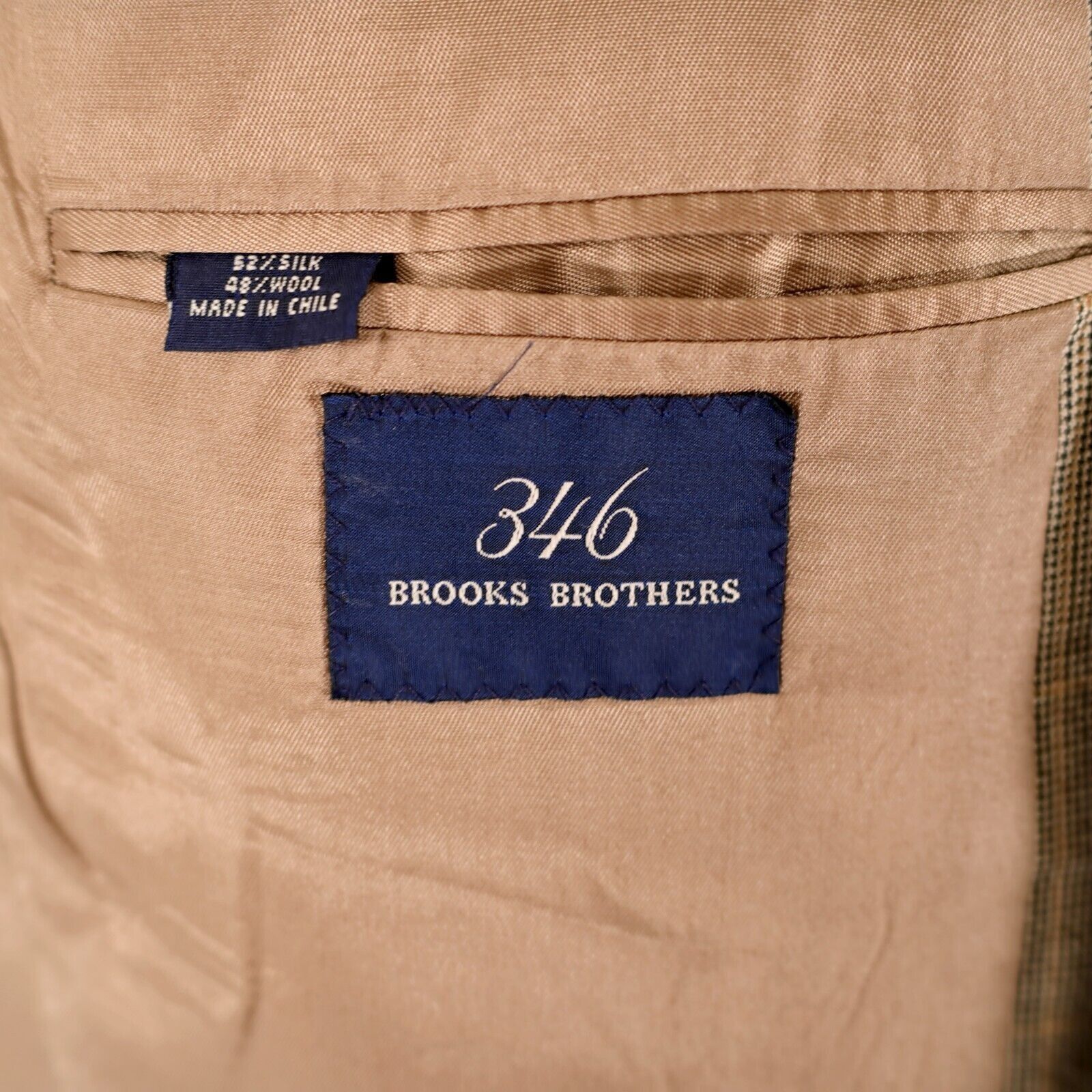 Brooks Brothers Brooks Brothers 346 Silk Wool 42R Tan Check W/ Yellow Window Size 42R - 8 Thumbnail