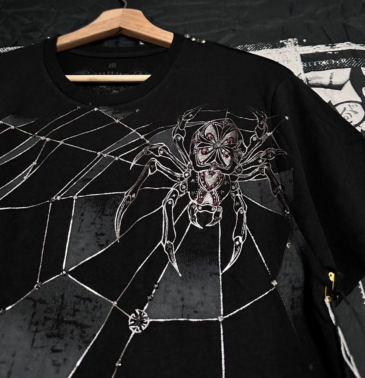 Affliction × Vintage Crazy grunge Konquest spider rhinestone shirt Size US M / EU 48-50 / 2 - 5 Thumbnail