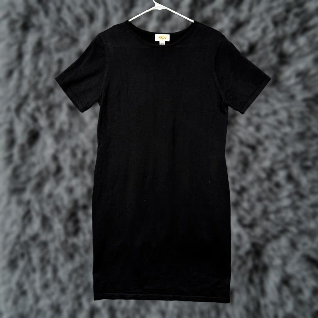 Talbots VINTAGE Talbots Dress Shirt Black Knit 90s Shoulder Pads Short Sleeve Knee Length Womens L Office Casual 90s Gothic Retro Womens Size L / US 10 / IT 46 - 1 Thumbnail