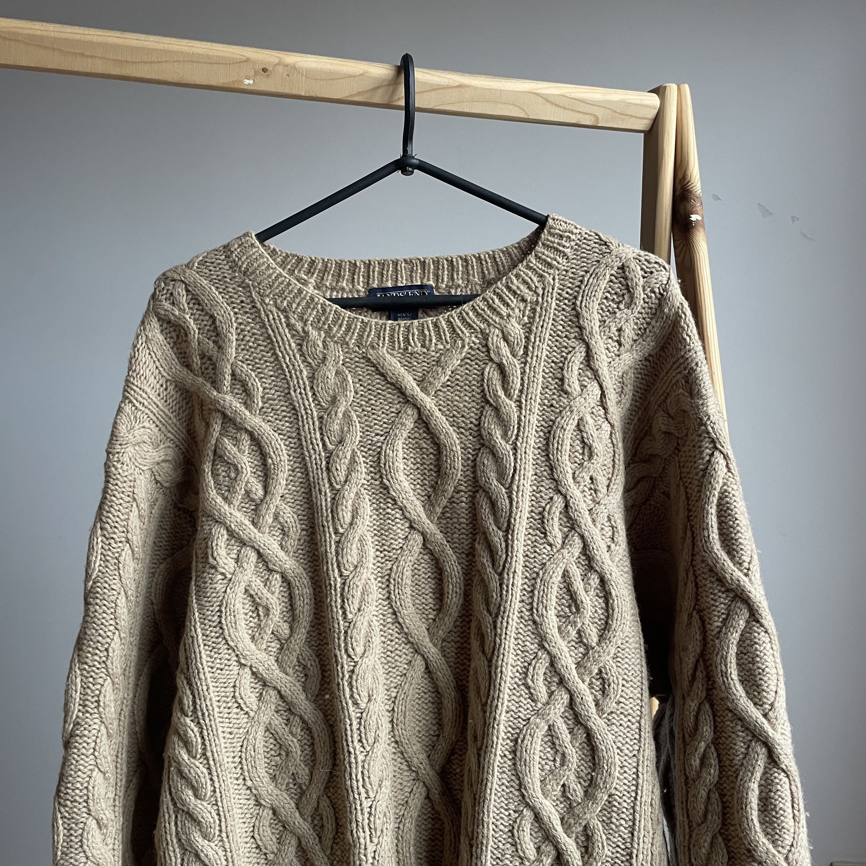 Lands' End Lands End Vintage Cable Knit Heavy Wool Sweater Size XL Size US XL / EU 56 / 4 - 3 Thumbnail