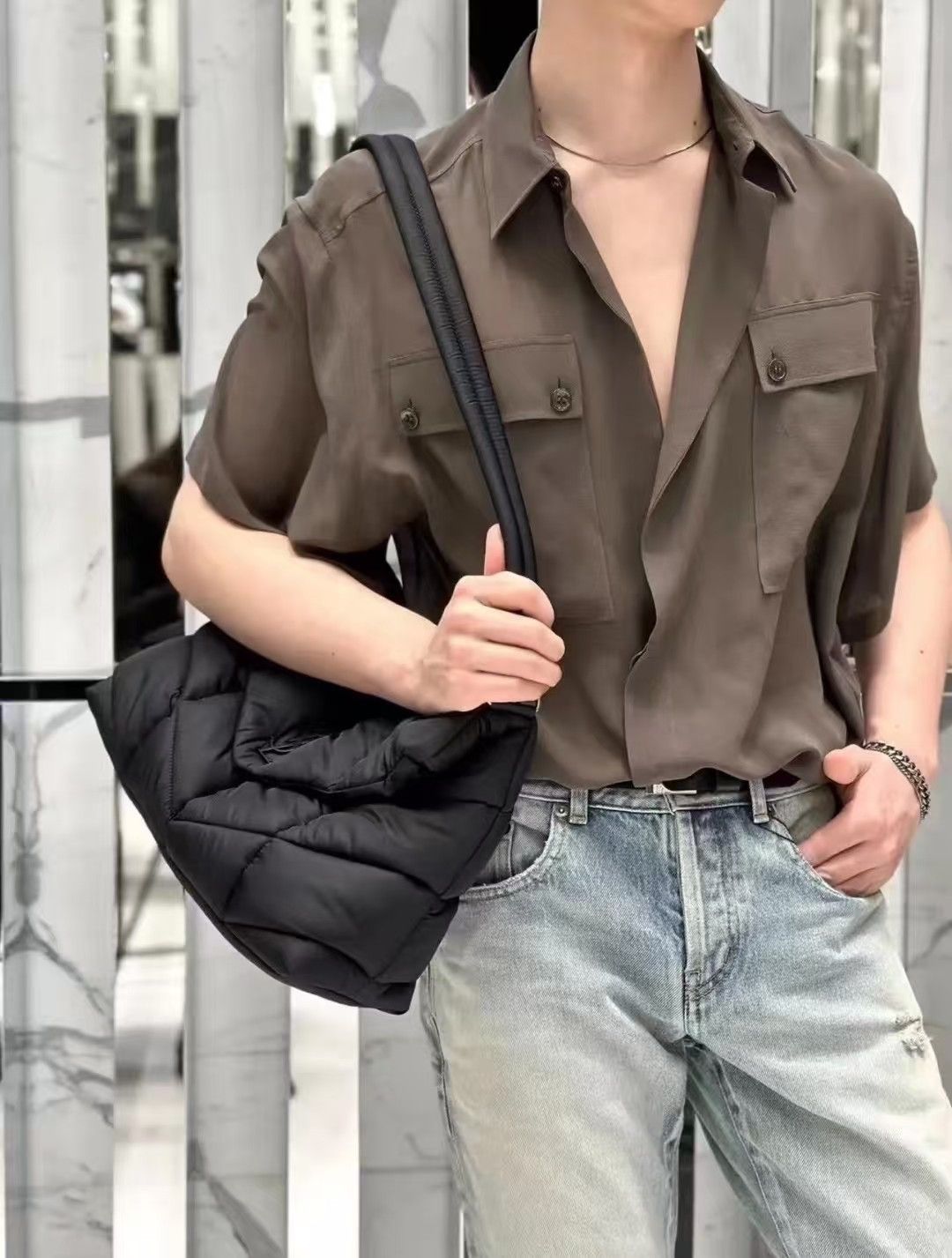 Saint Laurent Paris silk short sleeve shirt.collar size39 Size US M / EU 48-50 / 2 - 1 Thumbnail