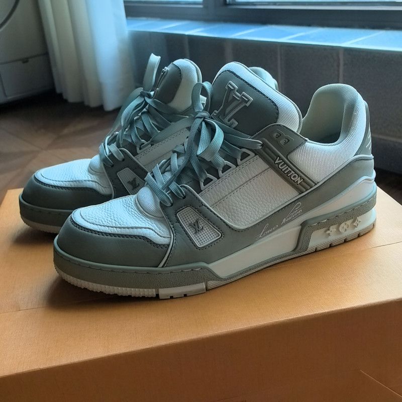 Louis Vuitton Louis Vuitton Green Trainer Low-Top Sneakers 0079 Size US 8 / EU 41 - 1 Thumbnail