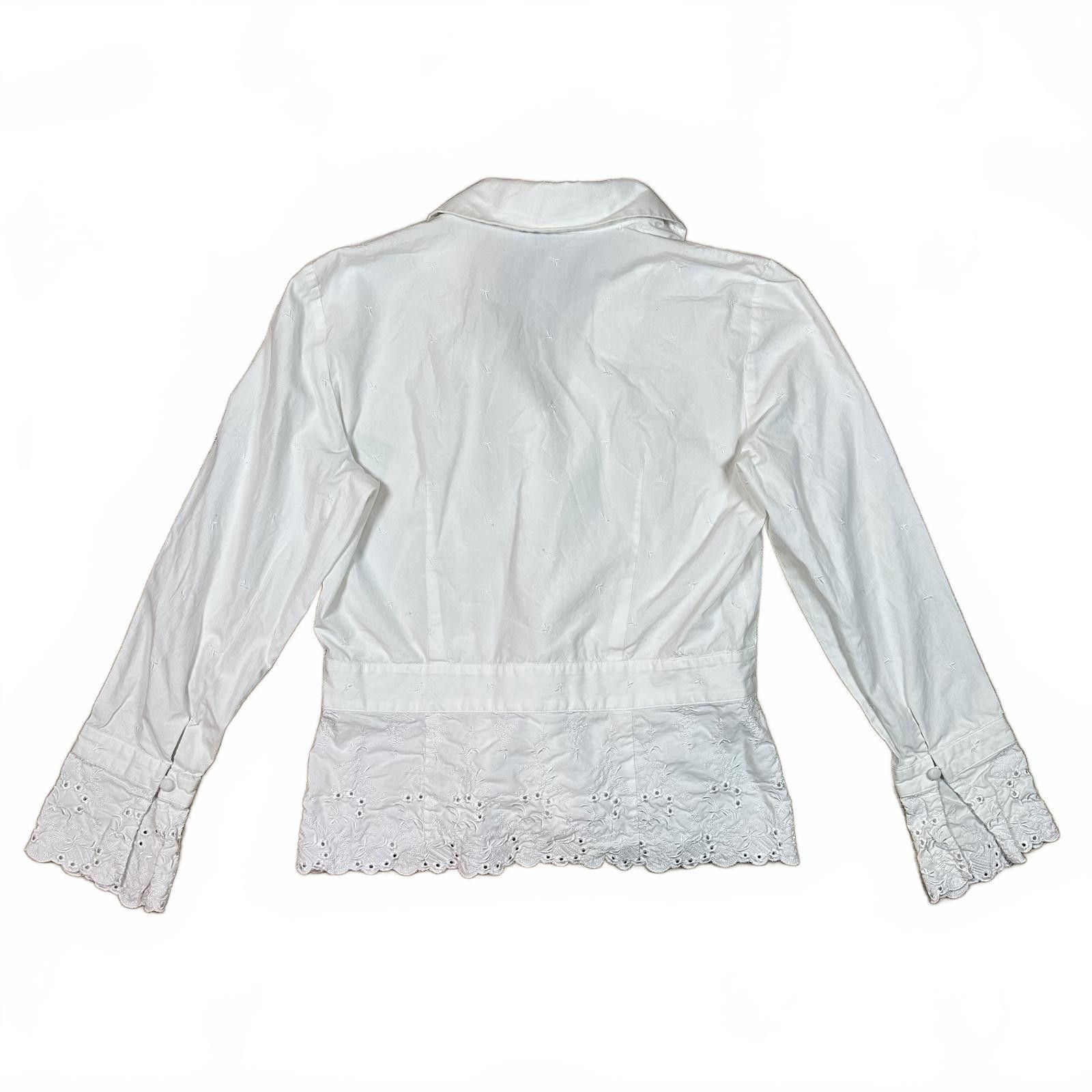 Ann Taylor Ann Taylor Blouse White Eyelet Lace Detail Vintage Size M / US 6-8 / IT 42-44 - 4 Thumbnail