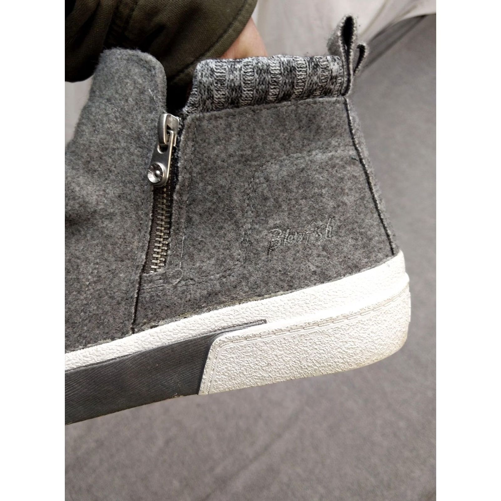 Vintage Blowfish Malibu Walkabout Boots Womens Size 10 Gray Felt Ankle Zip Booties Size US 10 / IT 40 - 3 Thumbnail
