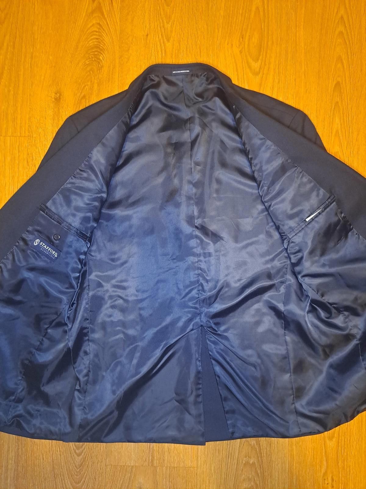 Stafford Stafford Blazer Mens 42R Navy Gold Buttons Double Vented Size 42R - 6 Thumbnail