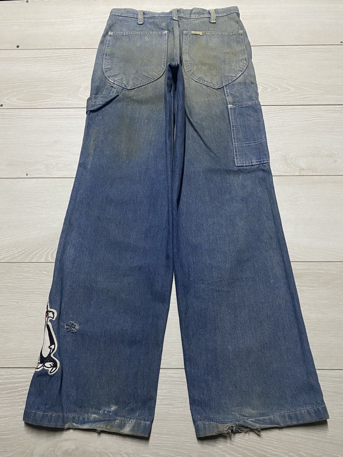 Japanese Brand Vintage Japanese Brand Grunge Patch Carpenter Loose Jeans Size US 27 - 2 Thumbnail