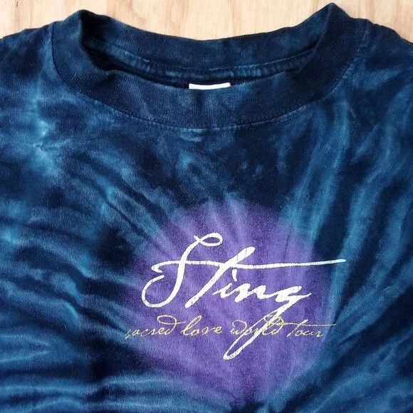 Band Tees × Vintage Vintage Sting Sacred Love World Tour Tie Dye T-Shirt Size US M / EU 48-50 / 2 - 1 Thumbnail
