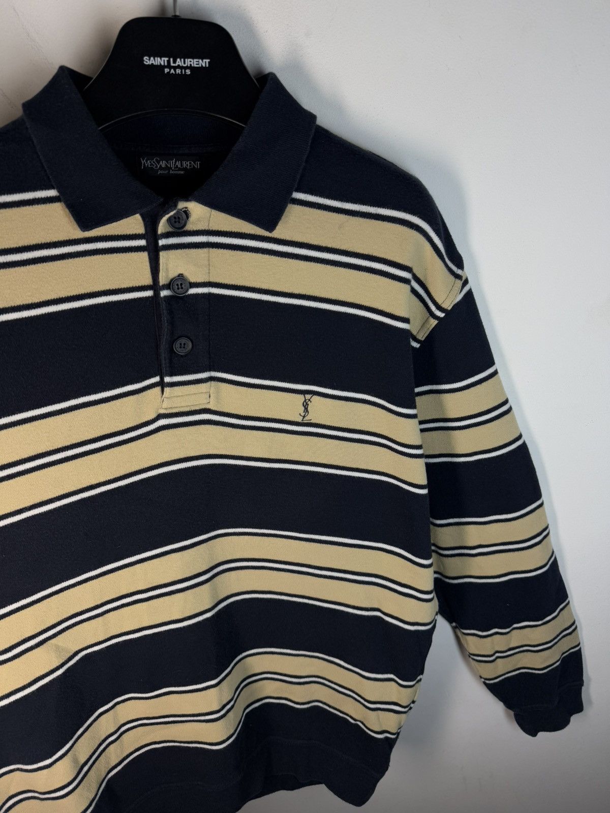 Yves Saint Laurent 90s YSL Sweatshirt 1/4 Button Up Sweater Vintage rare Size US XL / EU 56 / 4 - 14 Thumbnail