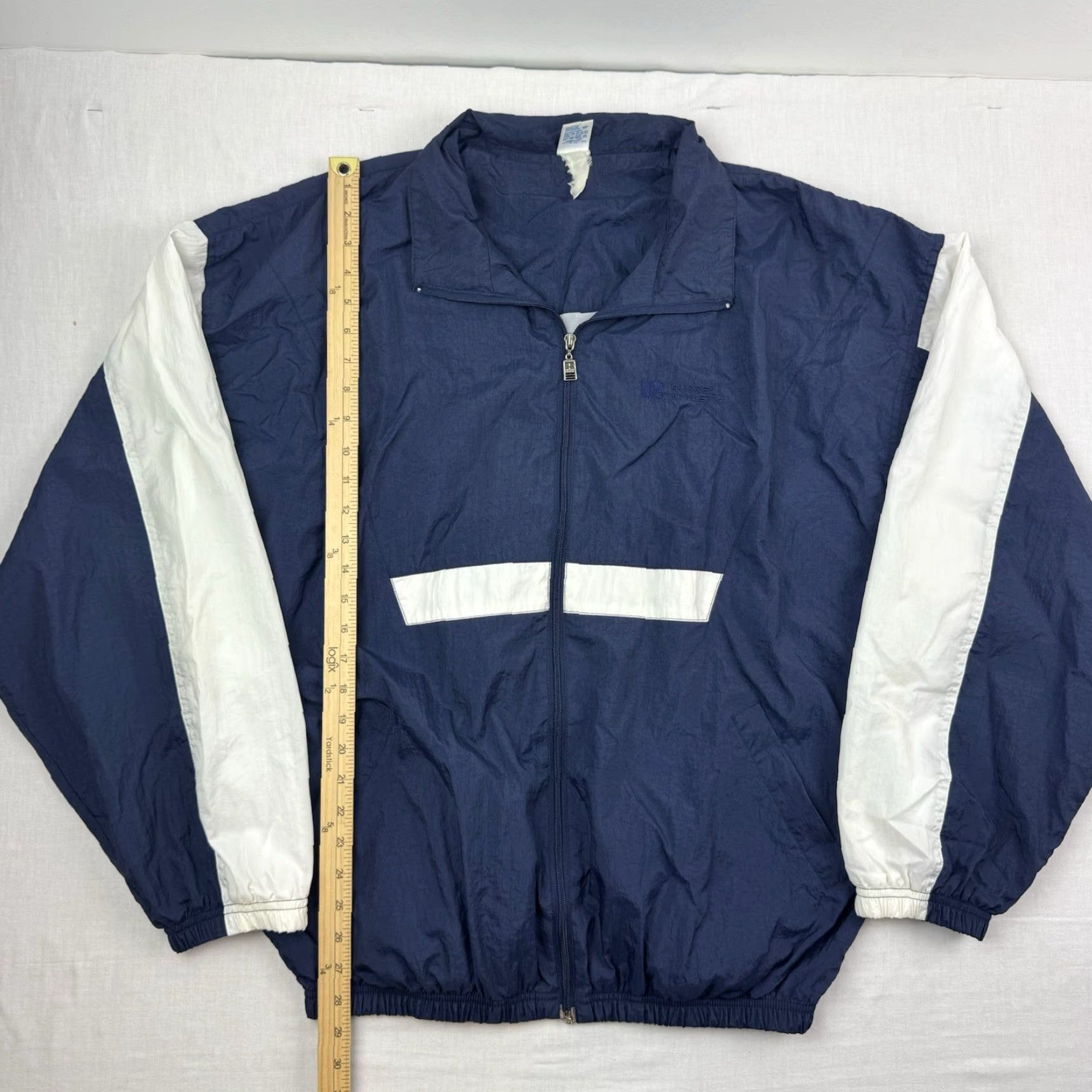Russell Athletic VINTAGE Russell Athletic Windbreaker Jacket Men XL Blue 90s Collared Nylon Full Zip Casual Size US XL / EU 56 / 4 - 6 Thumbnail