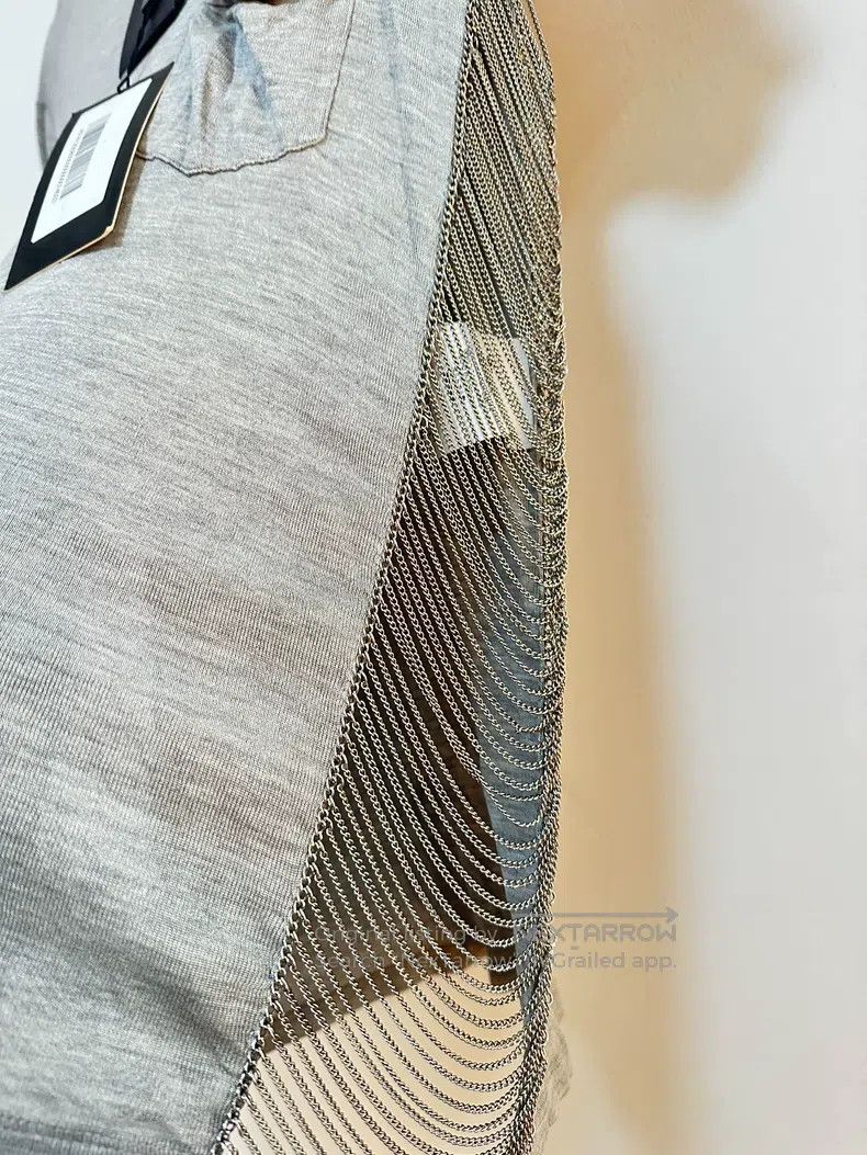 Saint Laurent Paris Saint Laurent Paris Gray Silk Side Chain Short Sleeve Size US S / EU 44-46 / 1 - 2 Thumbnail
