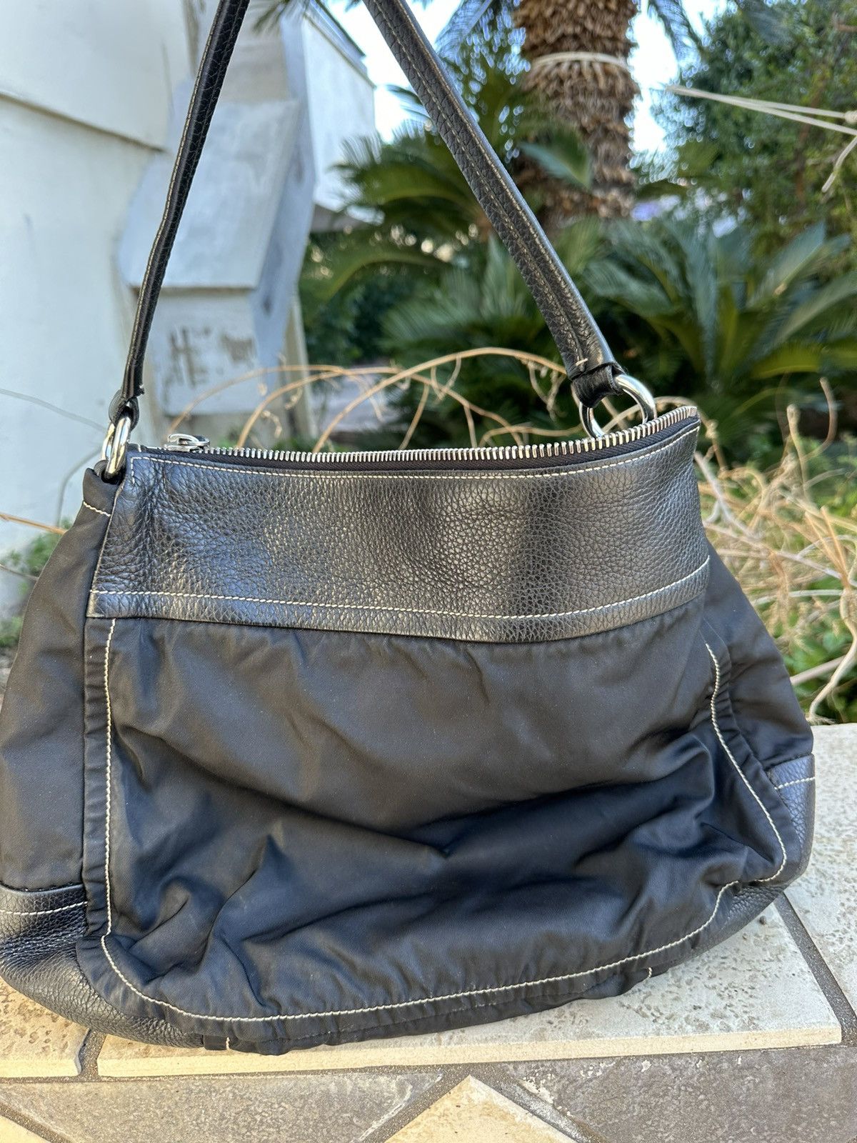 Prada Prada Black Shoulder Bag Leather Nylon Size ONE SIZE - 8 Thumbnail