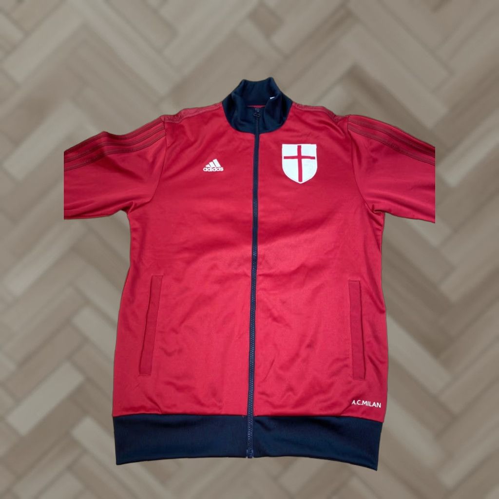 Adidas Adidas AC Milan Jacket Mens Small Red Soccer Full Zip #9892 Size US S / EU 44-46 / 1 - 1 Thumbnail