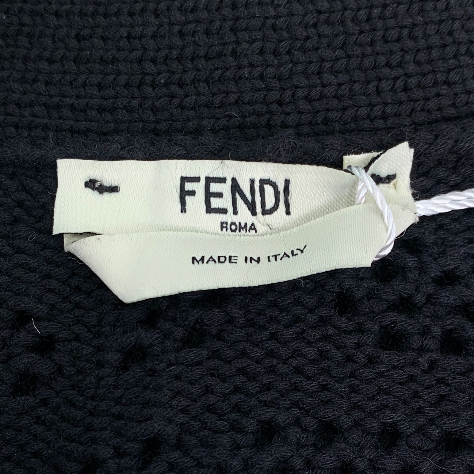 Fendi Fendi Black Logo Monogram V-Neck Cotton Knit Cardigan (Size Size US S / EU 44-46 / 1 - 2 Thumbnail