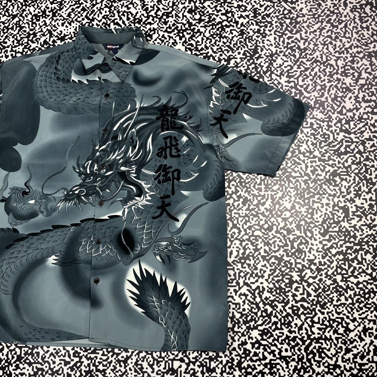 Anime Vintage 90s JAPANESE Dragon Art All Over Shirt Anima Style Size US L / EU 52-54 / 3 - 4 Thumbnail